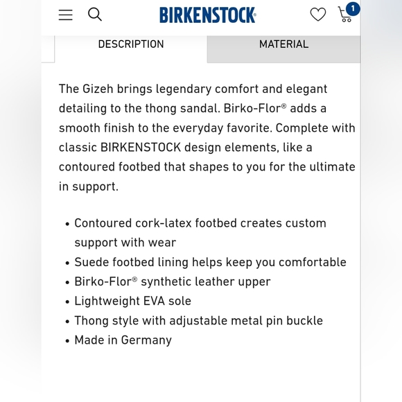 Birkenstock Gizeh Birko-Flor White Leather Sz 39 - Picture 9 of 10